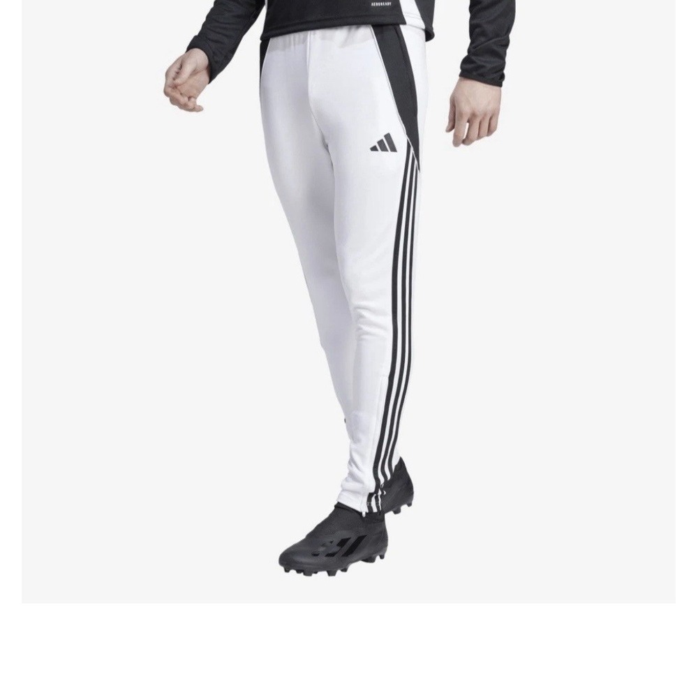 Adidas Tiro 24 Men's Soccer Athletic Pants White Sports Fitted Jogger Medium